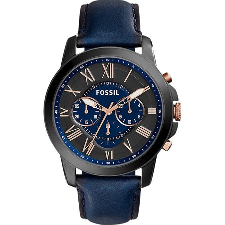 jam tangan pria fossil fs5061 original fossil fs-5061 leather blue