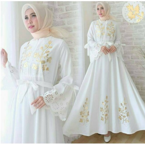 Ns FC Najibah Gamis Syari Putih Benhur Abu Toska Navy Maroon Hujan Muslim Modis Modern White Mach D