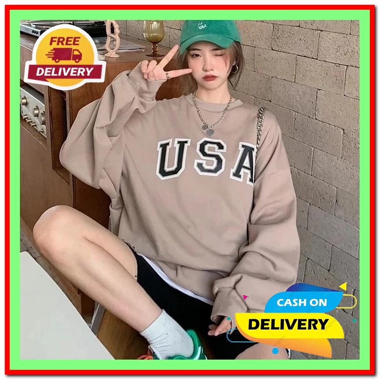 Sweater Crewneck Clein Rteel Combination Color Teen Shining Korean Style Sweatshirt Oblong Terbaru B