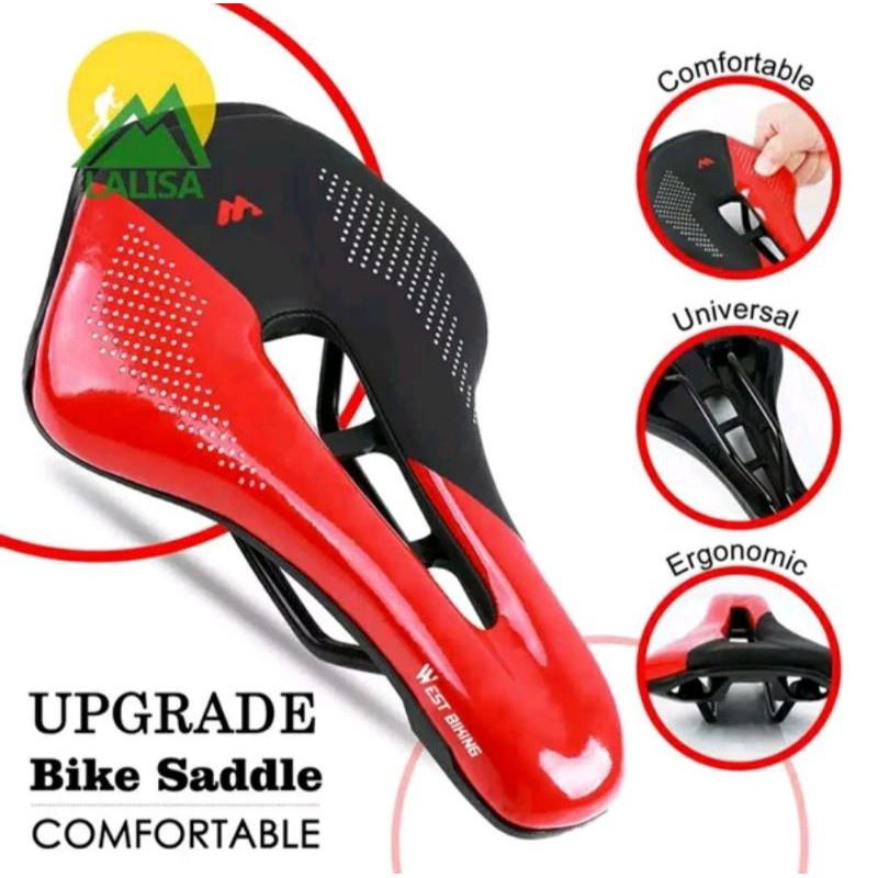 SADDLE WEST BIKING SADEL WHELL UP BODY GEOMETRY ERGONOMIC MTB ROADBIKE SEPEDA LIPAT SELI MINION