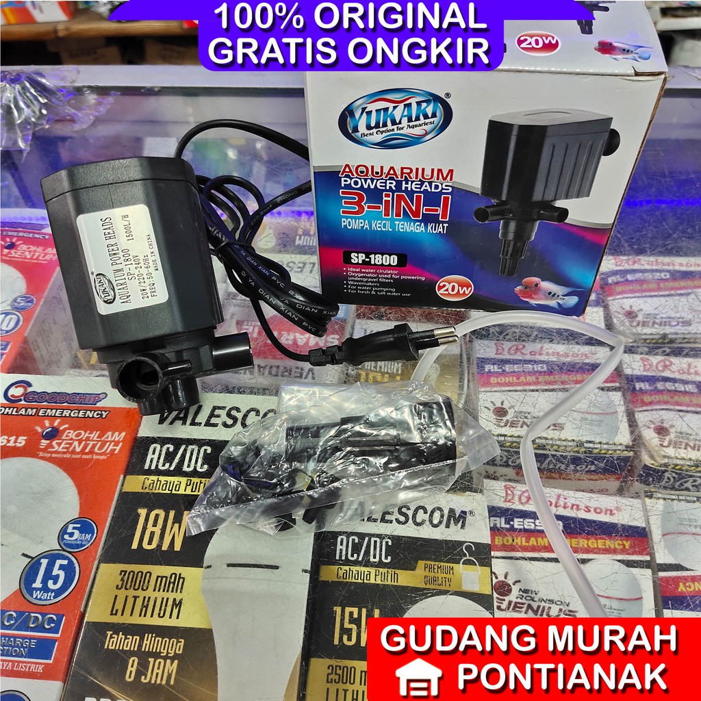 Pompa Mesin Aquarium 20w Super kuat Power Heads YUKARI  SP1800A Celup kuat tahan lama oksigen ikan