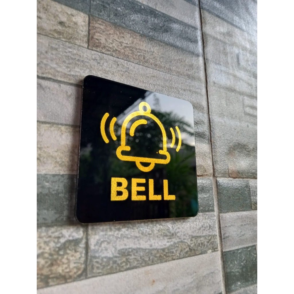 Sign Akrilik Pintu Tempel - BELL EMAS - Signage Cafe / Rumah / Resto / Bell Meja Bill / Waiter