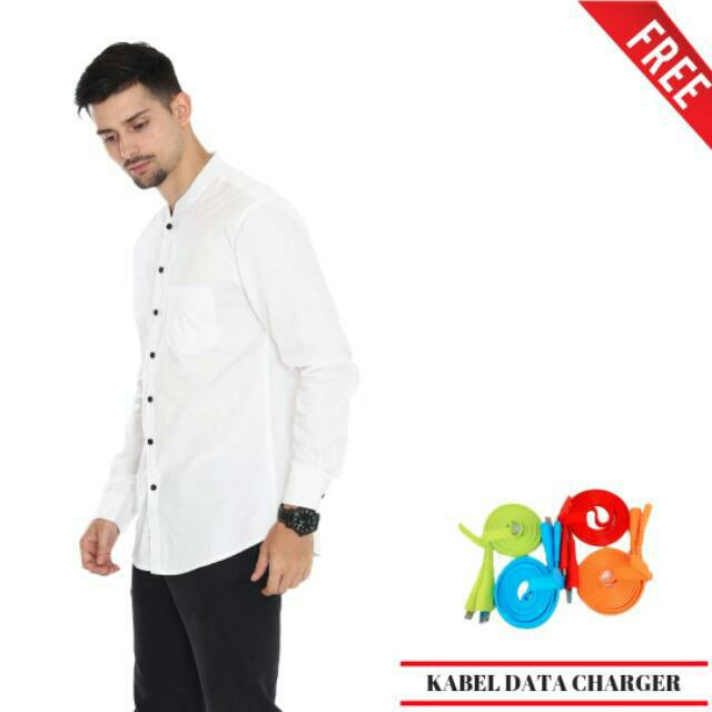 Bazryapparel Kemeja Pria Putih Shanghai Panjang