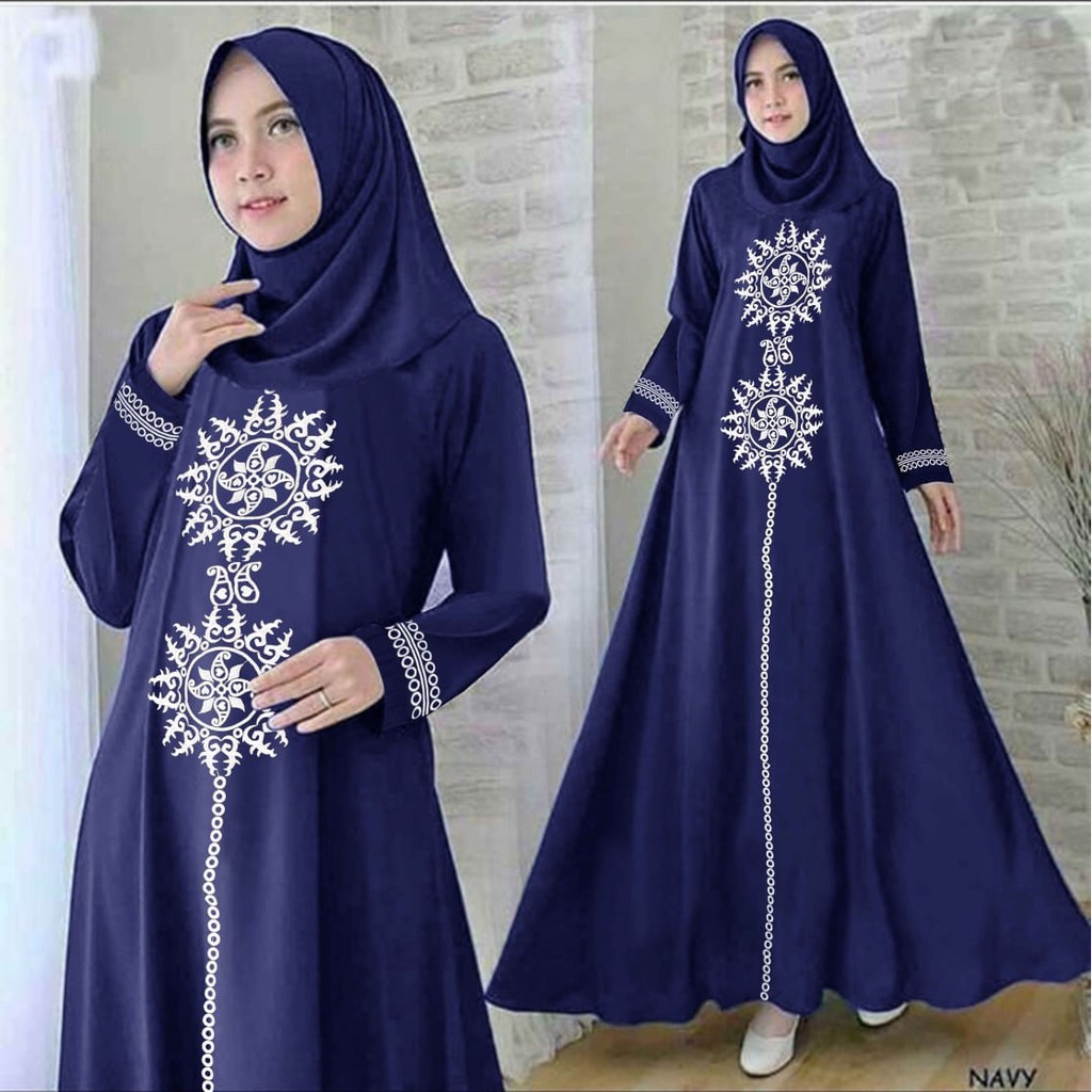 HOPYLOVY - Gamis Wanita Milla Maxi Bordir