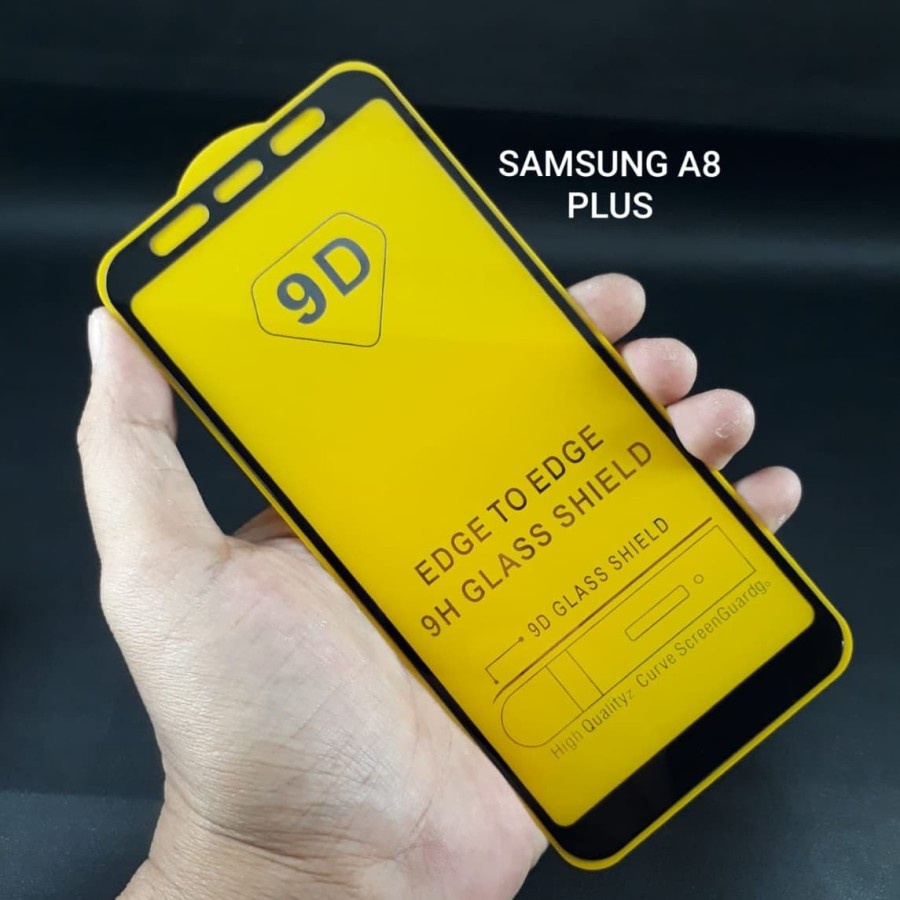 Samsung A6+ 2018 A7 2018 A8 2018 A8+ 2018 Tempered Glass Full Lem 9D Full Cover Anti Gores Kaca - White_Cell