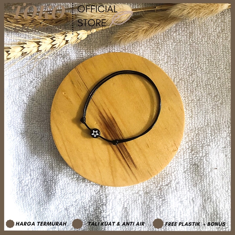 Gelang bulat motif bulan bintang bunga love / Gelang tali minimalis dan Simpel