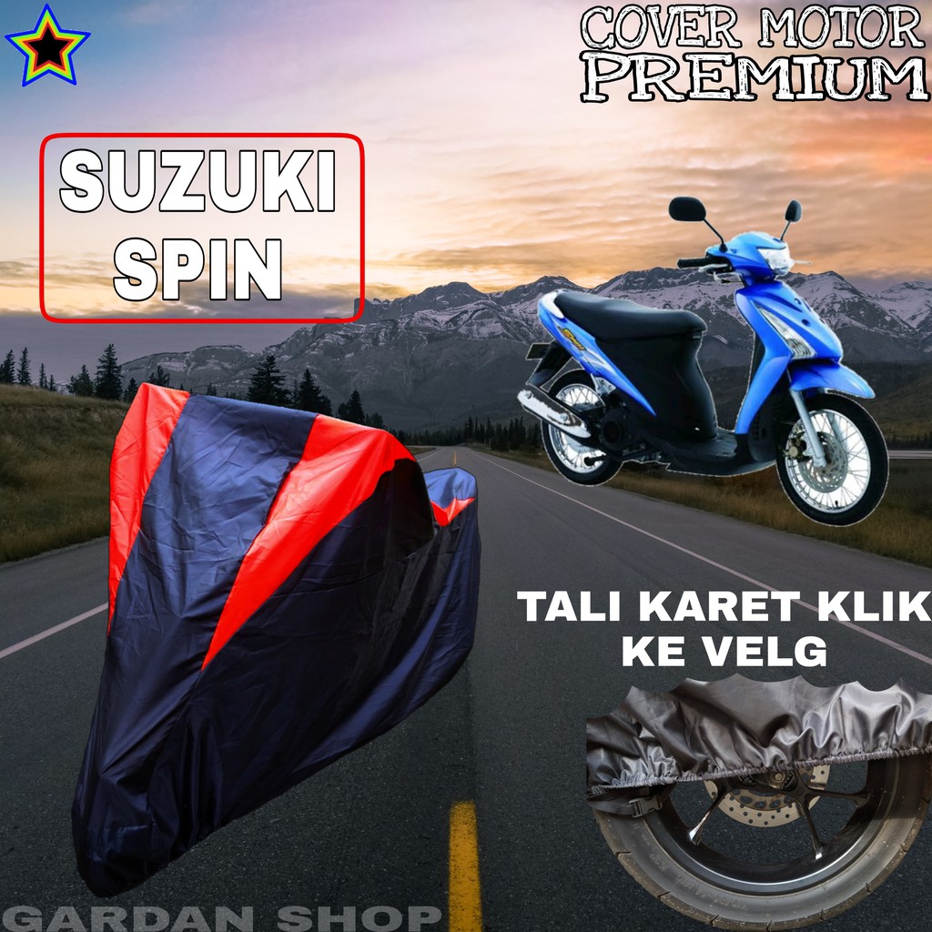 Sarung Motor SUZUKI SPIN Hitam MERAH Body Cover Penutup Pelindung Motor Suzuki spin PREMIUM