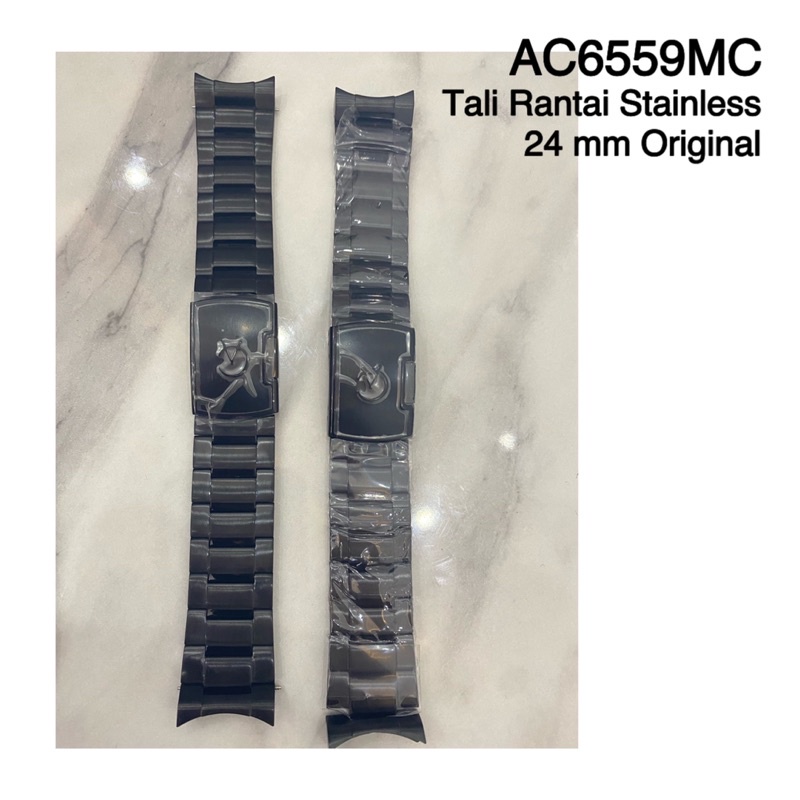 Tali Rantai Stainless Steel Alexandre Christie AC 6559 MC / AC6559MC Original Hitam