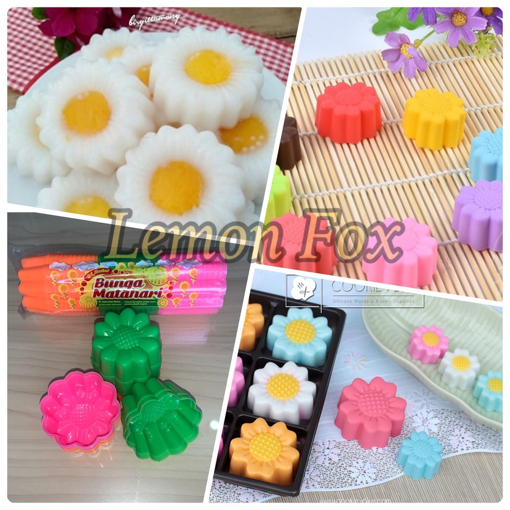 12pcs Cetakan Kue Agar Ager Loyang Mini Cup Puding Jelly Coklat Cake Mold Kue Bunga Matahari