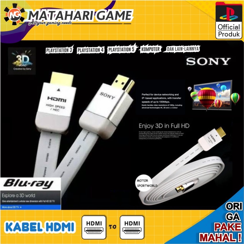 Kabel Cable HDMI PS3 PS4 PS5 XBOX TV LED Sony Gold Plate
