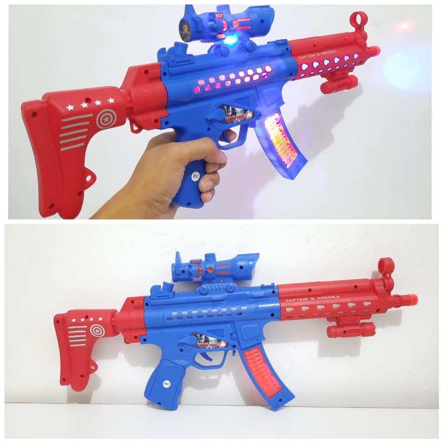 Mainan senapan civil war laser bersuara - mainan pistol anak