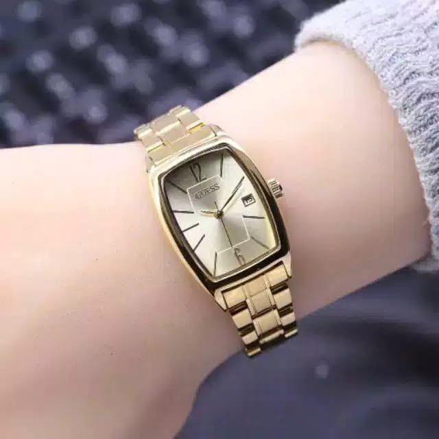 Jam Tangan Wanita Cewek Fashion Korea Style Guess Oval Tanggal Aktif GS-70