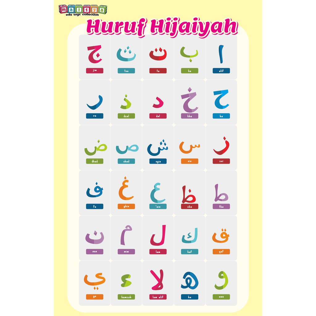Jual Poster Belajar Anak Usia Dini TK tema HURUF HIJAIYAH | Shopee