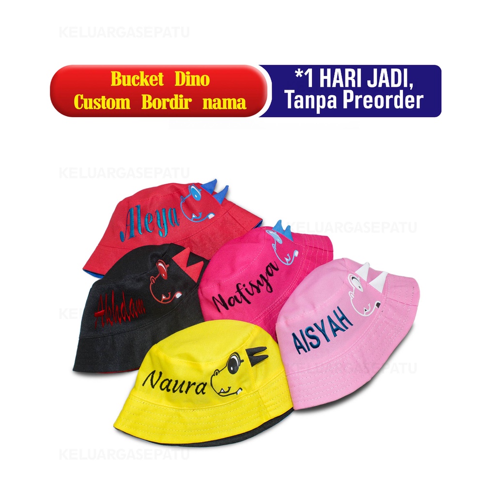 TOPI BUCKET ANAK BORDIR NAMA SATUAN TOPI BUCKET CUSTOME BORDIR TOPI BORDIR BUCKET NAMA BAYI MURAH