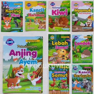 Buku Cerita Anak Bergambar Dongeng Binatang Bilingual Full Colour (sj)