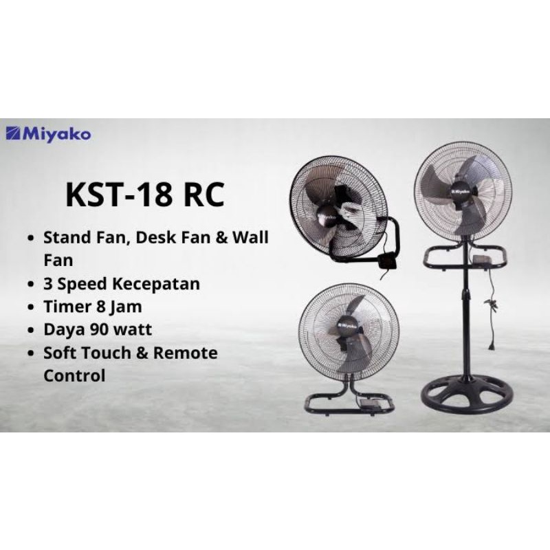 Kipas angin miyako KST 18RC (18&quot; besi dgn remote)