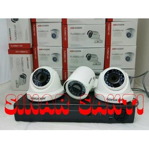 PROMO PAKET CCTV HIKVISION 3 CAMERA 2MP 1080P TURBO HD ( Paket komplit TGGL PASANG )