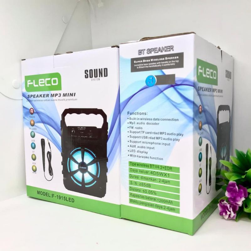 Speaker Bluetooth FLECO F-1915 X-Bass FREE Microphone Aktif