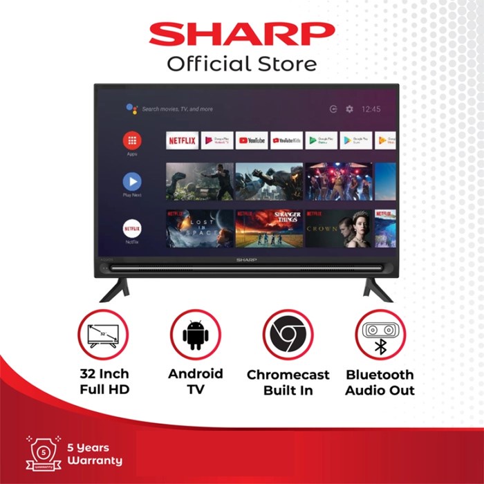 SHARP LED ANDROID TV HDR 32 Inch - 2T-C32BG1i 32BG1I
