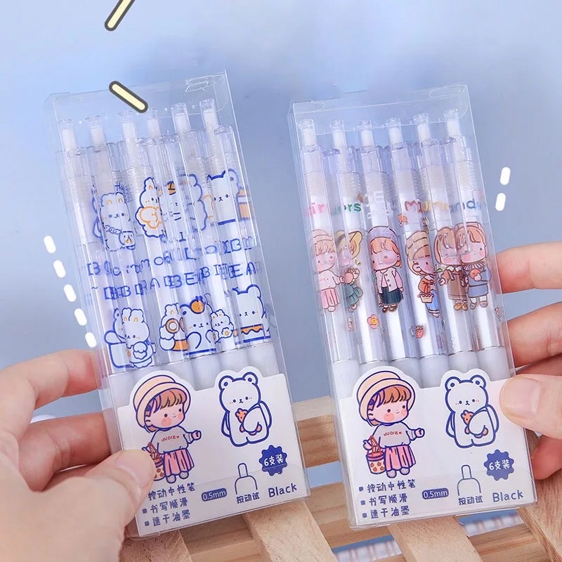 READY STOCK BISA COD CUTE 6 PEN GEL RETRACTABLE PULPEN MEKANIK TINTA HITAM LUCU KARAKTER KARTUN HEWAN FANCY ANAK PEREMPUAN KAWAII DEKORASI AESTHETIC GAYA REMAJA SEKOLAH KOREA MURAH VIRAL UNIK IMUT IMPOR BERKUALITAS ELEGAN SIMPLE ANIME CETEK WARNA PINK SET