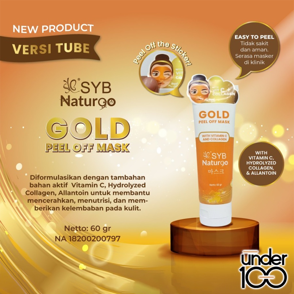 ❤ UNDER 100 ❤ SYB NATUR90 Peel Off Mask Goat milk | Diamond | Gold | Charcoal TUBE Naturgo (✔BPOM) 60g