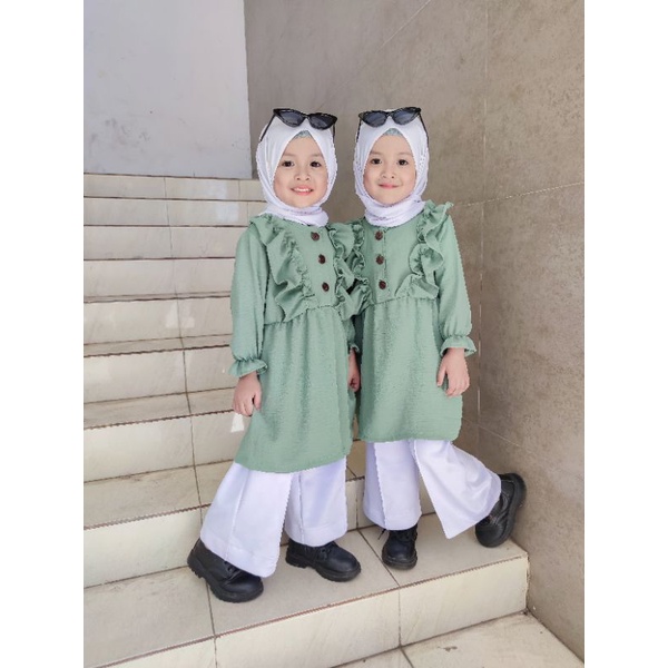 Tunik Marinka Crinckle Airflow PREMIUM 2-5 Tahun KIDS Tunik Anak Crinckle