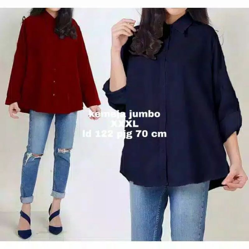 KEMEJA WANITA POLOS TWISCONE 4 UKURAN L-XXXL-2