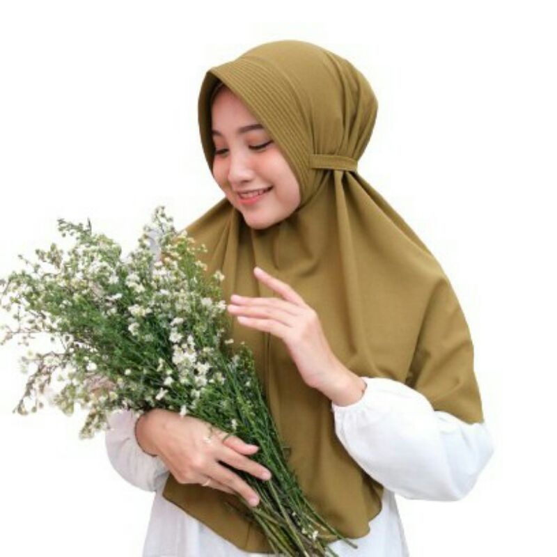 HI4 hijab instan jilbab blusukan kerudung bergo pet ibu remaja casual tali murah khimar azza
