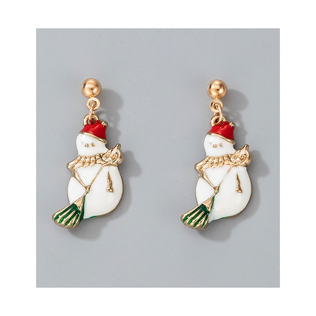 LRC Anting Natal Fashion Old Man Head Christmas Tree Snowman Elk Drop Oil Alloy Geometric P69661