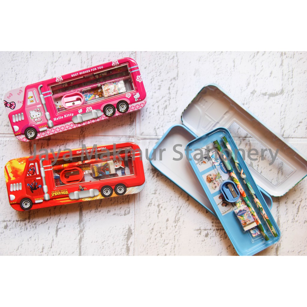 Tempat Pensil kaleng mobil set stationery CC-1016