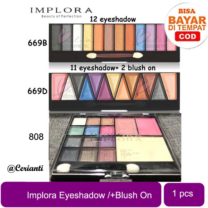 Implora Eyeshadow Pallete + Blush On ( palet eye shadow ) Palette