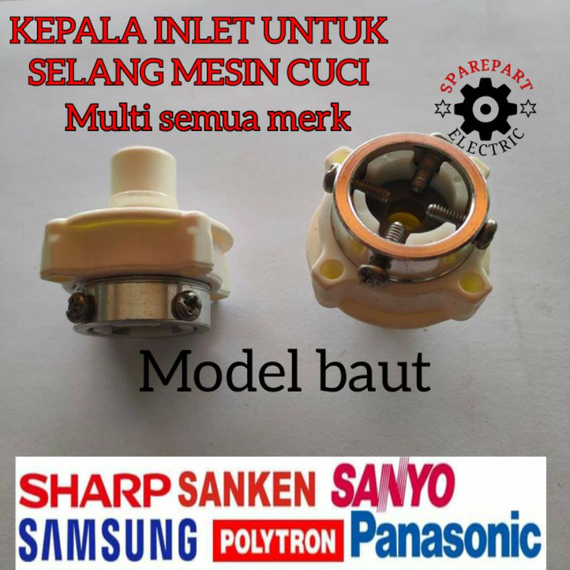 KEPALA SELANG INLET UNTUK MESIN CUCI 1TABUNG UNIVERSAL SEMUA MERK MODEL BAUT