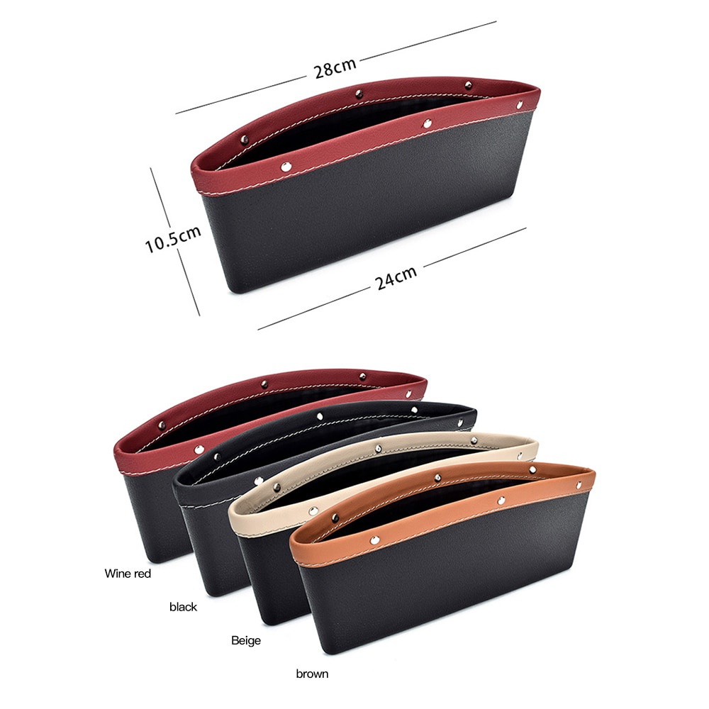 1 Pc Quality PU Leather Car Seat Side Pocket / Gap Slit Pocket Storage Organizer Car Seats Gap Bag Case Storage Bag Holder Car Accessories