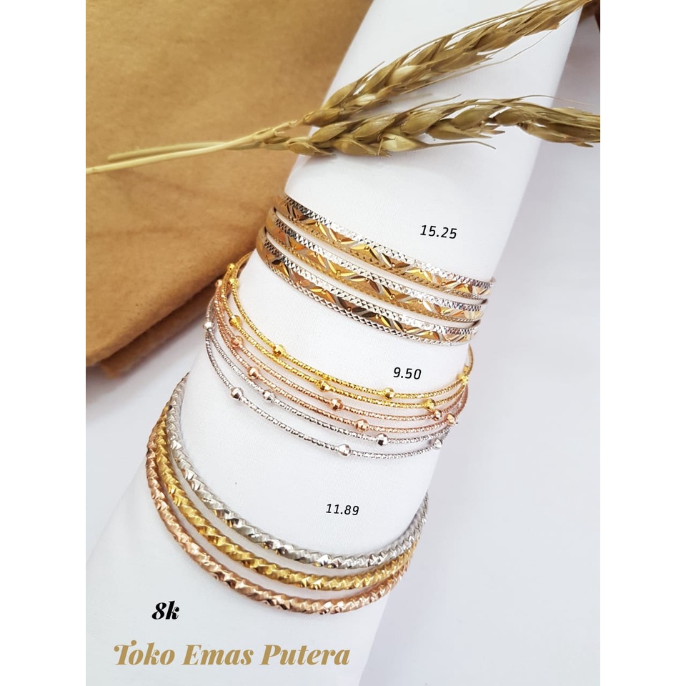 Gelang emas model Kroncong kadar 8K/375