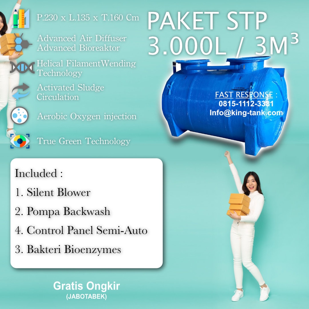 Tangki BIOTECH IPAL 3000 Liter / 3m3