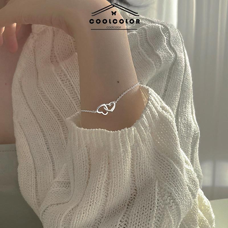 Murah❤️Fashion Gelang INS Perak Berbentuk Hati Untuk Wanita anita Hadiah Ulang Tahun Kado Fashion Aksesoris COD