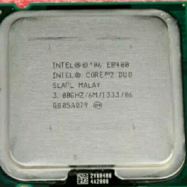 Prosesor Intel Core 2Duo E8400 ( 3.0 Ghz ) Tray Socket 775 Tanpa Fanl