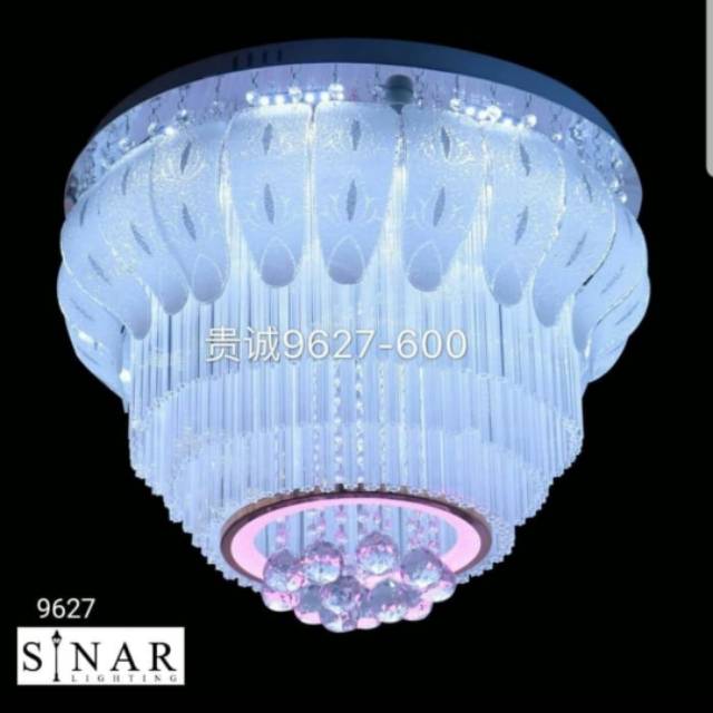 Lampu plafon kristal remote 9627 -60