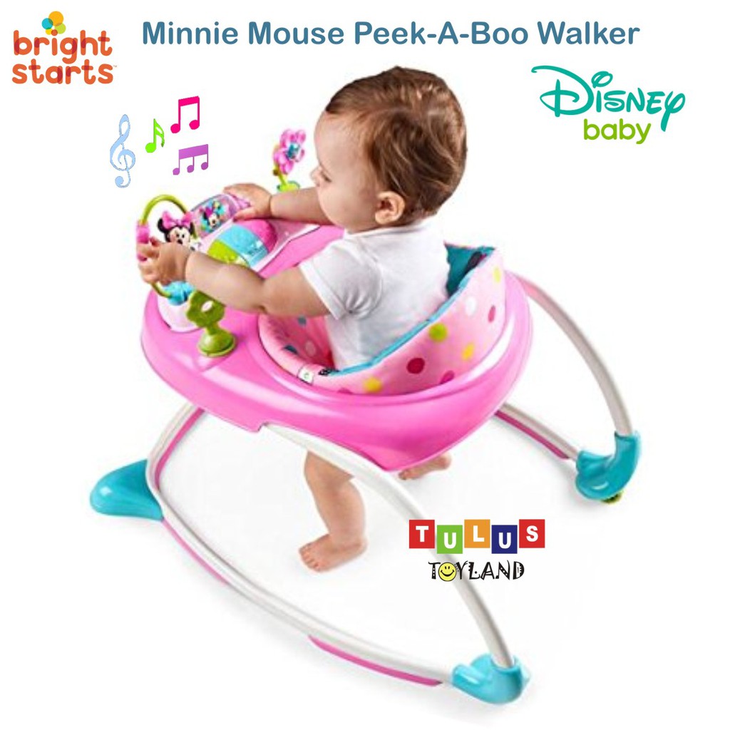 Bright Starts Minnie Mouse PeekABoo Walker Disney Baby mainan belajar jalan alat bantu berjalan bayi