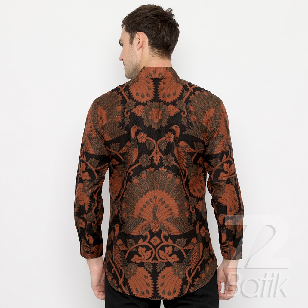 BATIK PRIA LENGAN PANJANG Kemeja Hem Slimfit Premium Motif Burung Warna Hitam Hijau 721006 CAP 72 - Baju Kemeja Atasan Pakaian Setelan Batik Pria Cowok Laki Laki Remaja Keluarga Kantor Lengan Panjang Modern Slimfit Slim Fit Premium Kekinian