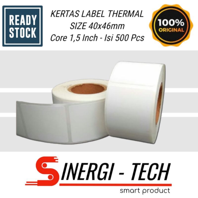 

KERTAS LABEL THERMAL STICKER BARCODE 40x46mm - 500 Pcs - 1 Line