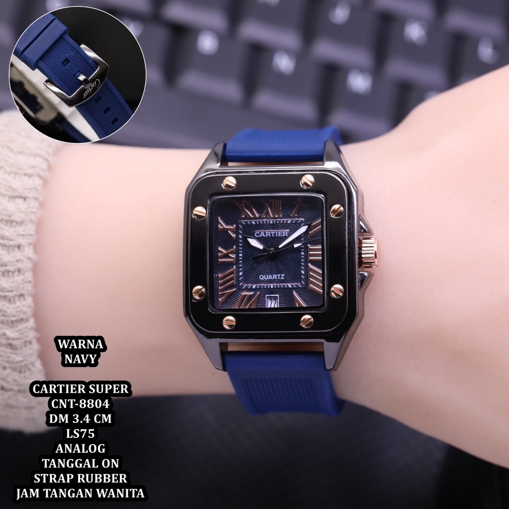 ﹍BISA COD jam tangan wanita CARTIER RUBBER SUPER CNT-8804 jam tangan wanita termurah jam tangan wani