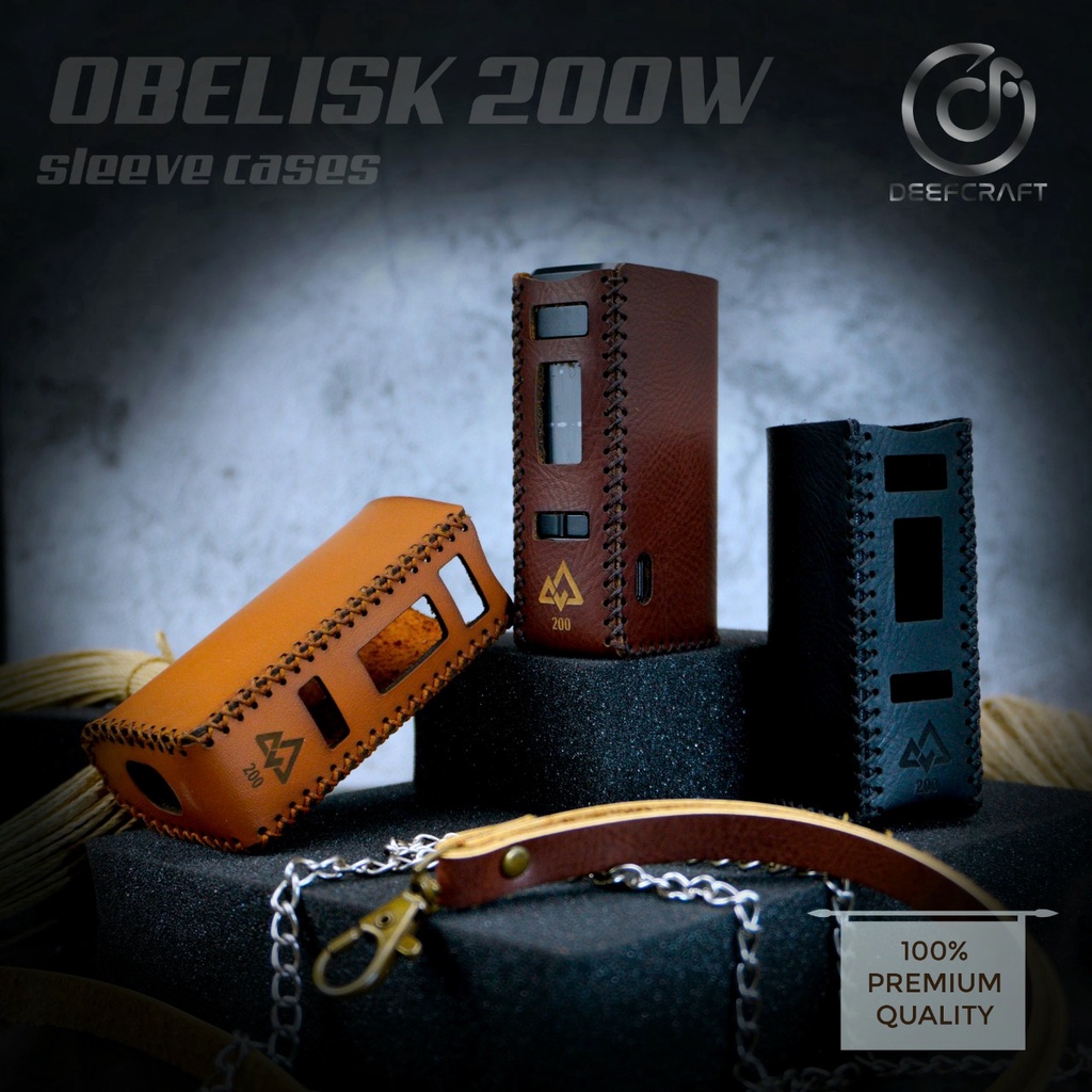 Sleeve Case Obelisk 200 Premium Free Tali Lanyard / Casing Obelisk 200w Leather Sleeve