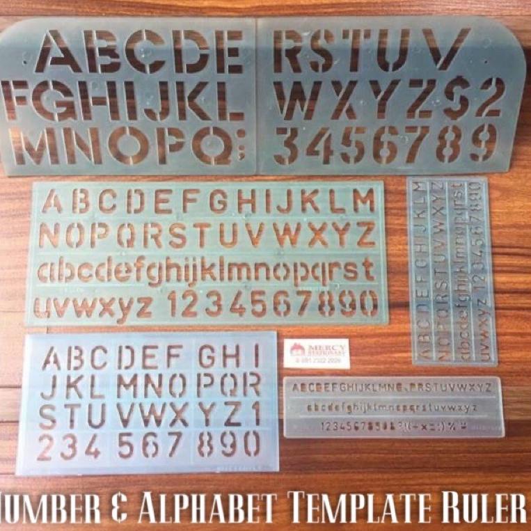 

Ready✳ Penggaris Huruf & Angka Templates - Penggaris Sablon ABC - Lettering Stencil set - Penggaris Mall Mal Mercy Stationary 91 ✿