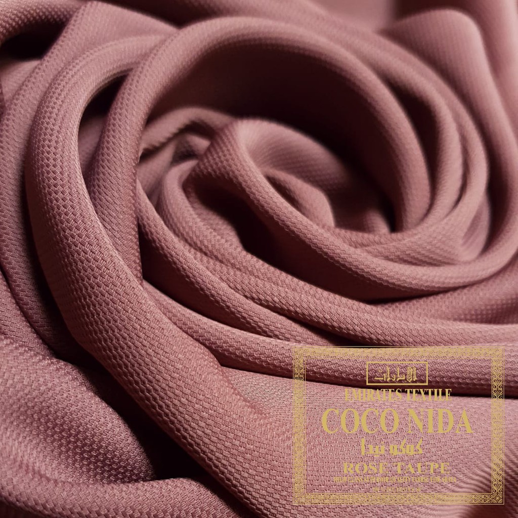 PERSETENGAH METER KAIN IMPOR COCO NIDA WARNA ROSE TAUPE BY EMIRATES