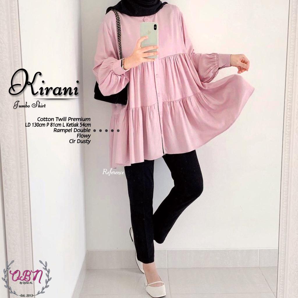kirani baju pakaian atasan kemeja bluse blouse blus katun polos jumbo ld 130 bigsize big size busui 