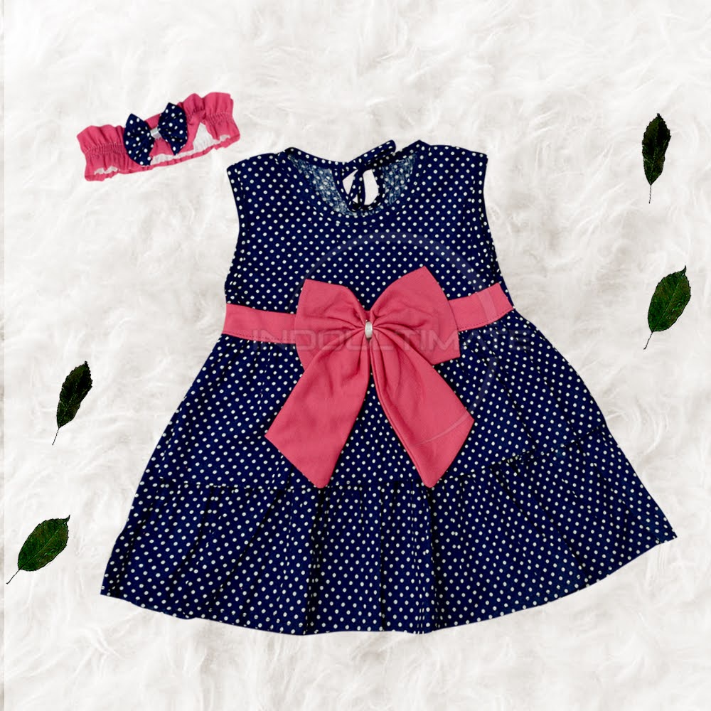 Dress Bayi + FREE Bando PLANET KIDZ TRS-117 Dress Rok Bayi Baju Rok Terusan Bayi Perempuan
