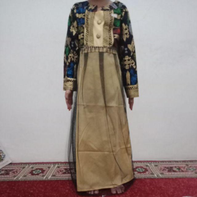 Qnunbatik Gamis Batik Anak Perempuan Muslim Jodha Prodo