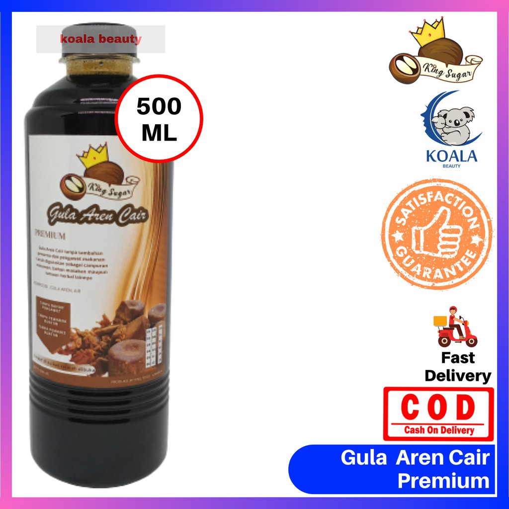 

❤ KOALA ❤ Gula Aren Cair By King Sugar Kemasan Botol 500 mL - Campuran Minuman Kekinian - Gula Aren - Boba