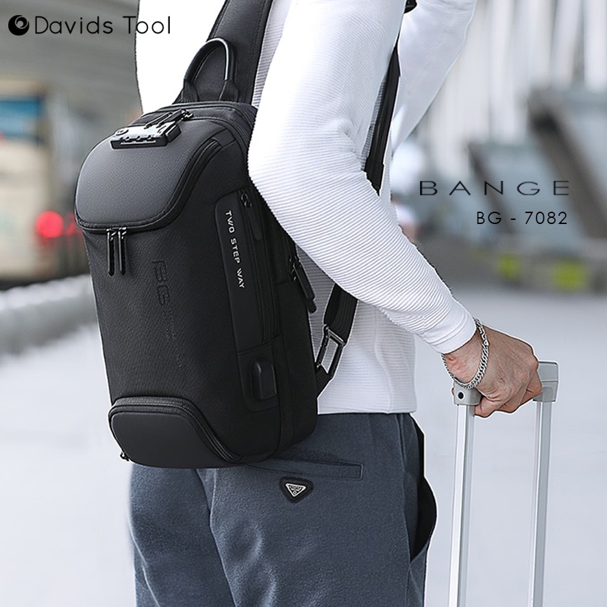 Bange Waistbag Pria Waterproof Waist Bag Original Weisbag Tas Weistbag Waisbag Premium Anti Air Original Import Distro Selempang Slempang Slingbag Cowok Casual BG7082